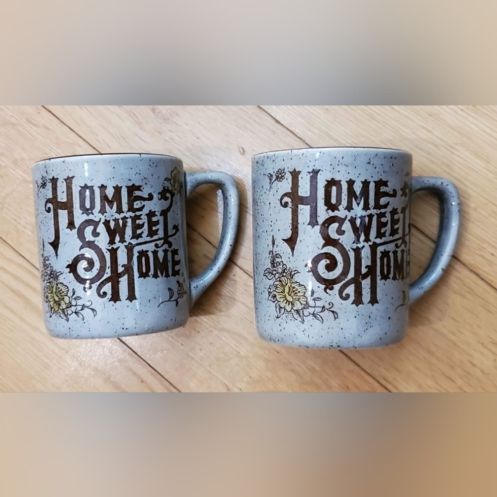 Set Of 2 Vintage Home Sweet Home Floral‎ Mugs